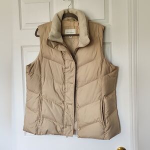 Banana Republic Women's Tan Down Puffer Vest XL